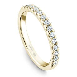 Noam Carver Yellow Gold Floral Halo Engagement Ring Setting (0.59 CTW) -DIAMOND JEWELRY SHOP b150 01yb