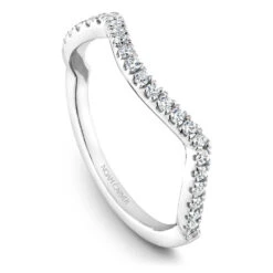 Noam Carver White Gold Halo Engagement Ring Setting With Twist Shank (0.55 CTW) -DIAMOND JEWELRY SHOP b160 01b
