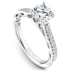 Noam Carver White Gold Shared-Prong Inside Channel Set Diamond Engagement Ring Setting (0.16 CTW)