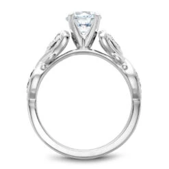 Noam Carver White Gold Vintage Diamond Engagement Ring Setting (0.15 CTW) -DIAMOND JEWELRY SHOP b162 01a side