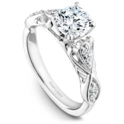 Noam Carver White Gold Vintage Diamond Engagement Ring Setting (0.15 CTW)