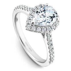 Noam Carver White Gold Diamond Engagement Ring Setting With Pear Center Stone And Halo (0.39 CTW)