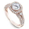 Noam Carver Rose Gold 3-Sided Channel Set Diamond Engagement Ring Setting With Halo 2 Noam Carver Rose Gold 3-Sided Channel Set Diamond Engagement Ring Setting With Halo -DIAMOND JEWELRY SHOP b172 01ra standing