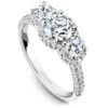 Noam Carver White Gold 3-Stone Diamond Engagement Ring Setting (0.99 CTW) 2 Noam Carver White Gold 3-Stone Diamond Engagement Ring Setting (0.99 CTW) -DIAMOND JEWELRY SHOP b184 01a standing