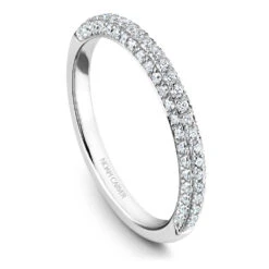 Noam Carver White Gold 3-Stone Diamond Engagement Ring Setting (0.99 CTW) -DIAMOND JEWELRY SHOP b184 01b
