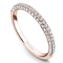 Noam Carver Rose Gold 3-Stone Diamond Engagement Ring Setting (0.99 CTW) -DIAMOND JEWELRY SHOP b184 01rb