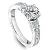 Noam Carver White Gold 3-Stone Diamond Engagement Ring Setting (0.79 CTW) -DIAMOND JEWELRY SHOP b195 01a standing