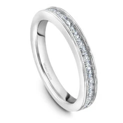 Noam Carver White Gold 3-Stone Diamond Engagement Ring Setting (0.79 CTW) -DIAMOND JEWELRY SHOP b195 01b