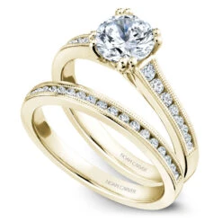 Noam Carver Yellow Gold Channel Set Diamond Engagement Ring Setting (0.24 CTW) -DIAMOND JEWELRY SHOP b203 01yab