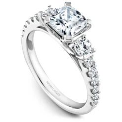 Noam Carver White Gold 3-Stone Diamond Engagement Ring Setting (0.70 CTW)