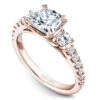 Noam Carver Rose Gold 3-Stone Diamond Engagement Ring Setting (0.70 CTW)