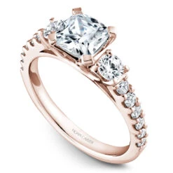 Noam Carver Rose Gold 3-Stone Diamond Engagement Ring Setting (0.70 CTW)