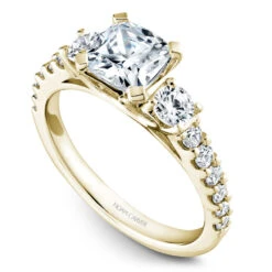 Noam Carver Yellow Gold 3-Stone Diamond Engagement Ring Setting (0.70 CTW)