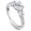 Noam Carver White Gold 3-Stone Diamond Engagement Ring Setting (0.66 CTW) -DIAMOND JEWELRY SHOP b206 01a standing