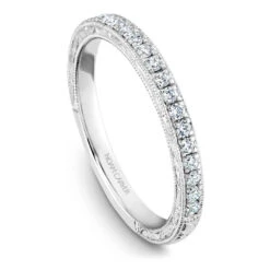 Noam Carver White Gold 3-Stone Diamond Engagement Ring Setting (0.66 CTW) -DIAMOND JEWELRY SHOP b206 01b