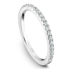 Noam Carver White Gold 3-Stone Diamond Engagement Ring Setting (0.85 CTW) -DIAMOND JEWELRY SHOP b210 01b