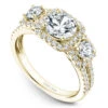 Noam Carver Yellow Gold 3-Stone Diamond Engagement Ring Setting (0.85 CTW) -DIAMOND JEWELRY SHOP b210 01ya standing