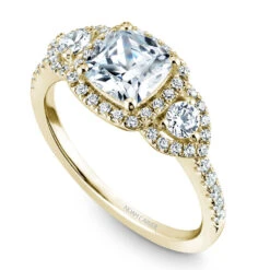 Noam Carver Yellow Gold 3-Stone Diamond Engagement Ring Setting (0.51 CTW)