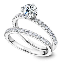 Noam Carver White Gold Diamond Engagement Ring Setting (0.28 CTW) -DIAMOND JEWELRY SHOP b231 02wa both