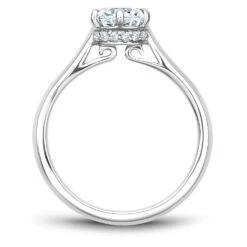 Noam Carver White Gold 6-Prong Solitaire Engagement Ring Setting (0.07 CTW) -DIAMOND JEWELRY SHOP b242 01a side