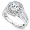 Noam Carver White Gold Octagonal Halo Diamond Engagement Ring Setting (0.49 CTW) 2 Noam Carver White Gold Octagonal Halo Diamond Engagement Ring Setting (0.49 CTW) -DIAMOND JEWELRY SHOP b244 01a standing
