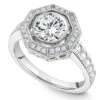 Noam Carver White Gold Octagonal Halo Diamond Engagement Ring Setting (0.39 CTW) 1 Noam Carver White Gold Octagonal Halo Diamond Engagement Ring Setting (0.39 CTW) -DIAMOND JEWELRY SHOP b251 01a standing