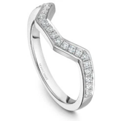 Noam Carver White Gold Octagonal Halo Diamond Engagement Ring Setting (0.39 CTW) -DIAMOND JEWELRY SHOP b251 01b