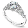 Noam Carver White Gold Milgrain Bezel Vintage Diamond Engagement Ring Setting (0.15 CTW) -DIAMOND JEWELRY SHOP b252 01a standing