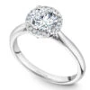 Noam Carver White Gold Engagement Ring Setting With Diamond Halo (0.08 CTW) -DIAMOND JEWELRY SHOP b260 01a standing