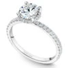 Noam Carver White Gold Diamond Engagement Ring Setting With Diamond Centerpiece (0.35 CTW) -DIAMOND JEWELRY SHOP b263 01a standing