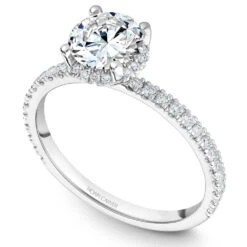 Noam Carver White Gold Diamond Engagement Ring Setting With Diamond Centerpiece (0.35 CTW)