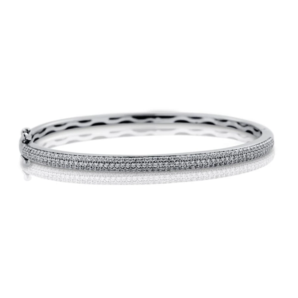 Fana Three Row Diamond Bangle Bracelet 3 Fana Three Row Diamond Bangle Bracelet