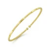 Gabriel & Co 14K Yellow Gold Alternating Bujukan Bead And Plain Bar Cuff Bracelet -DIAMOND JEWELRY SHOP bracelet2