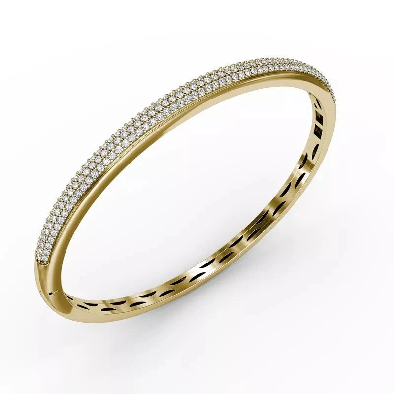 Fana Three Row Diamond Bangle Bracelet 4 Fana Three Row Diamond Bangle Bracelet - Image 2