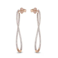 IDC Signature Collection: Rose Gold Diamond Twist Hoop Earring (2ctw Approx.)