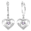 Silver Diamond & Created Alexandrite Earring 2 Silver Diamond & Created Alexandrite Earring -DIAMOND JEWELRY SHOP e