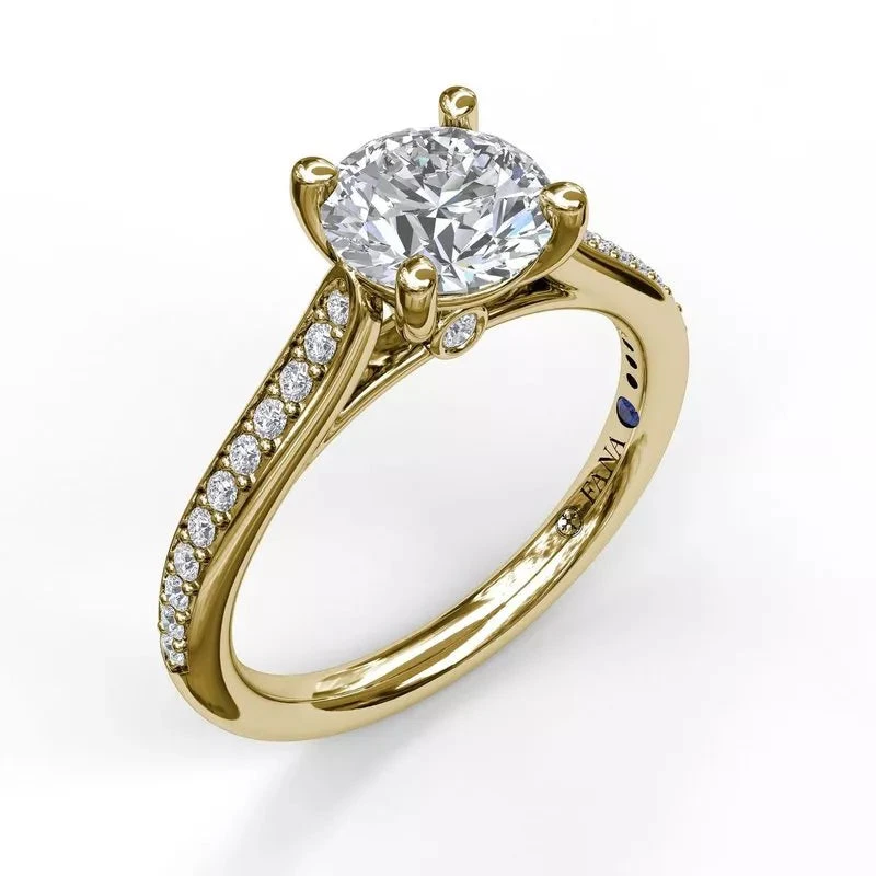 FANA Cathedral Single Row Pave Engagement Ring Setting 6 FANA Cathedral Single Row Pave Engagement Ring Setting - Image 4