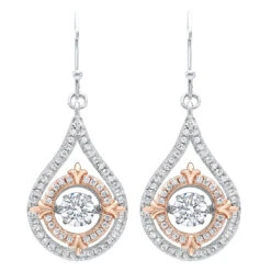 Sterling Silver Two Tone Dangle Earrings