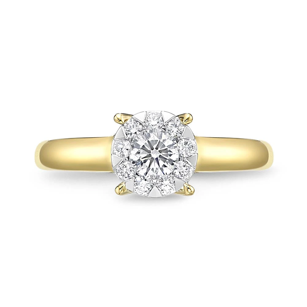 IDC Signature Collection: Yellow Gold Bouquet Solitaire Engagement Ring .47ctw Approx. (.30 Center 4 IDC Signature Collection: Yellow Gold Bouquet Solitaire Engagement Ring .47ctw Approx. (.30 Center - Image 2