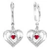 Silver Diamond & Created Ruby Earring 1 Silver Diamond & Created Ruby Earring -DIAMOND JEWELRY SHOP g