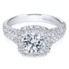 Gabriel Bridal Collection White Gold Diamond Diamond Accent Split Shank Halo Engagement Ring (0.83 Ctw) 2 Gabriel Bridal Collection White Gold Diamond Diamond Accent Split Shank Halo Engagement Ring (0.83 Ctw) -DIAMOND JEWELRY SHOP gabriel er10252w44jj 1