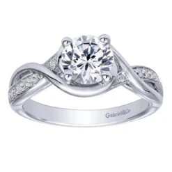 Gabriel Bridal Collection White Gold Diamond Criss Cross Round Engagement Ring (0.1 Ctw) 11 Gabriel Bridal Collection White Gold Diamond Criss Cross Round Engagement Ring (0.1 Ctw) -DIAMOND JEWELRY SHOP gabriel er10315w44jj 5