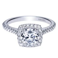Gabriel Bridal Collection White Gold Halo Engagement Ring (0.25 Ctw)