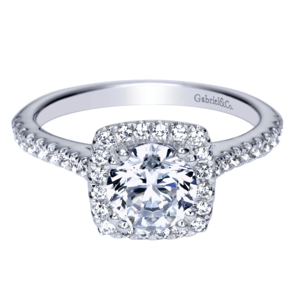 Gabriel Bridal Collection White Gold Halo Engagement Ring (0.25 Ctw) 3 Gabriel Bridal Collection White Gold Halo Engagement Ring (0.25 Ctw)
