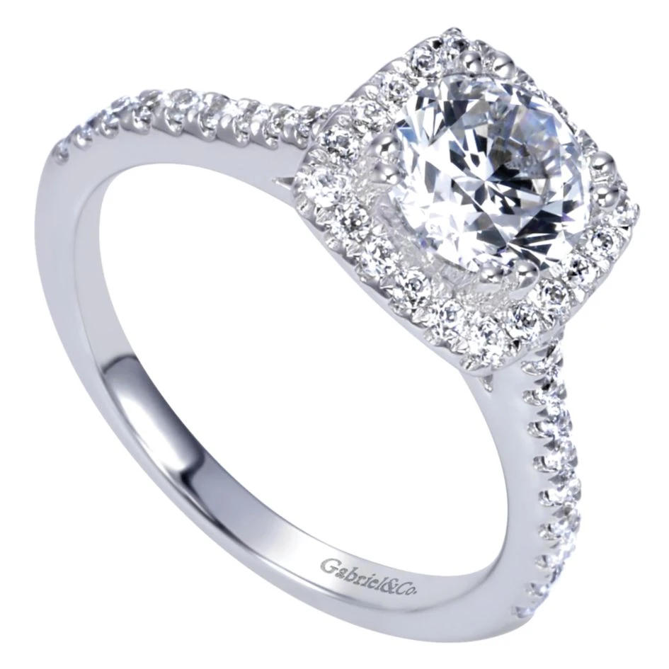 Gabriel Bridal Collection White Gold Halo Engagement Ring (0.25 Ctw) 5 Gabriel Bridal Collection White Gold Halo Engagement Ring (0.25 Ctw) - Image 3