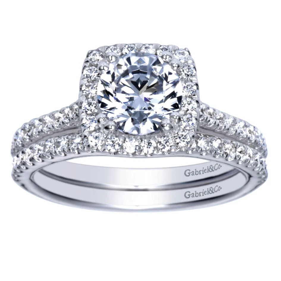 Gabriel Bridal Collection White Gold Halo Engagement Ring (0.25 Ctw) 6 Gabriel Bridal Collection White Gold Halo Engagement Ring (0.25 Ctw) - Image 4