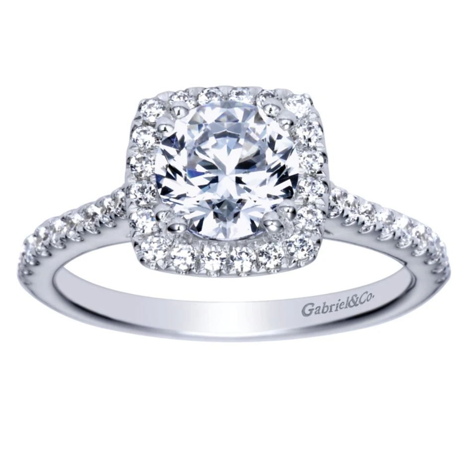 Gabriel Bridal Collection White Gold Halo Engagement Ring (0.25 Ctw) 7 Gabriel Bridal Collection White Gold Halo Engagement Ring (0.25 Ctw) - Image 5