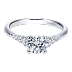 Gabriel Bridal Collection White Gold Straight Engagement Ring (0.25 Ctw)