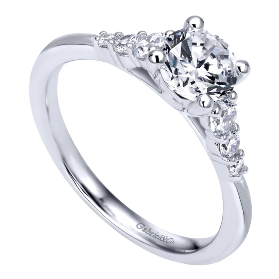 Gabriel Bridal Collection White Gold Straight Engagement Ring (0.25 Ctw) 5 Gabriel Bridal Collection White Gold Straight Engagement Ring (0.25 Ctw) - Image 3