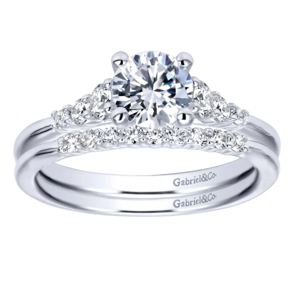 Gabriel Bridal Collection White Gold Straight Engagement Ring (0.25 Ctw) 6 Gabriel Bridal Collection White Gold Straight Engagement Ring (0.25 Ctw) - Image 4